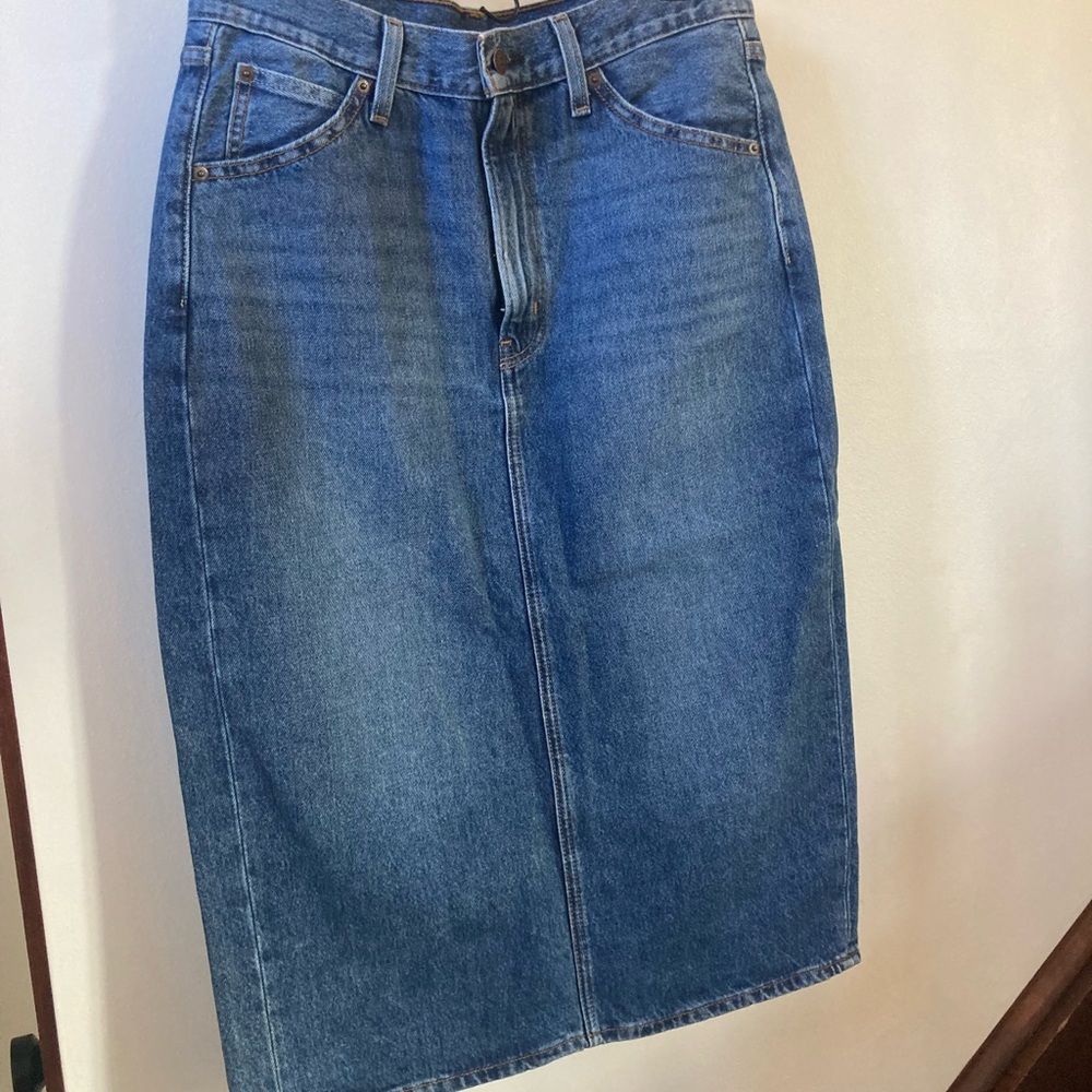 Levi's Blue Denim Midi Skirt